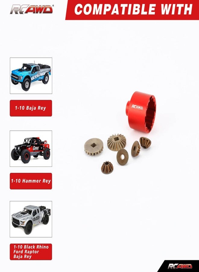 RCAWD Baja Rey Rear Differential Case and Inner Gear for Losi 1/10 Baja Rey 4WD 1/10 Hammer Rey U4 Diff Cover Rock Racer Upgrades Part - Image 2